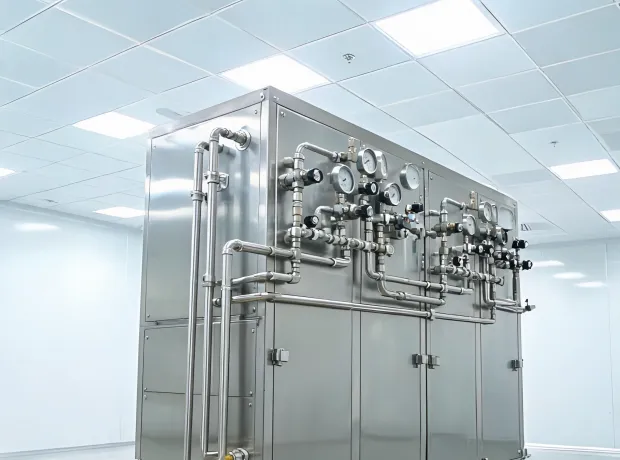 Semiconductor gas cabinet with precision fittings